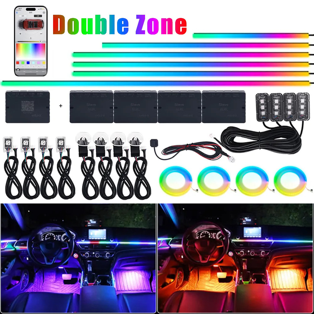 Jual ((22 In 1) Lampu Sekitar Mobil LED Strip Lampu LED Mobil Strip ...