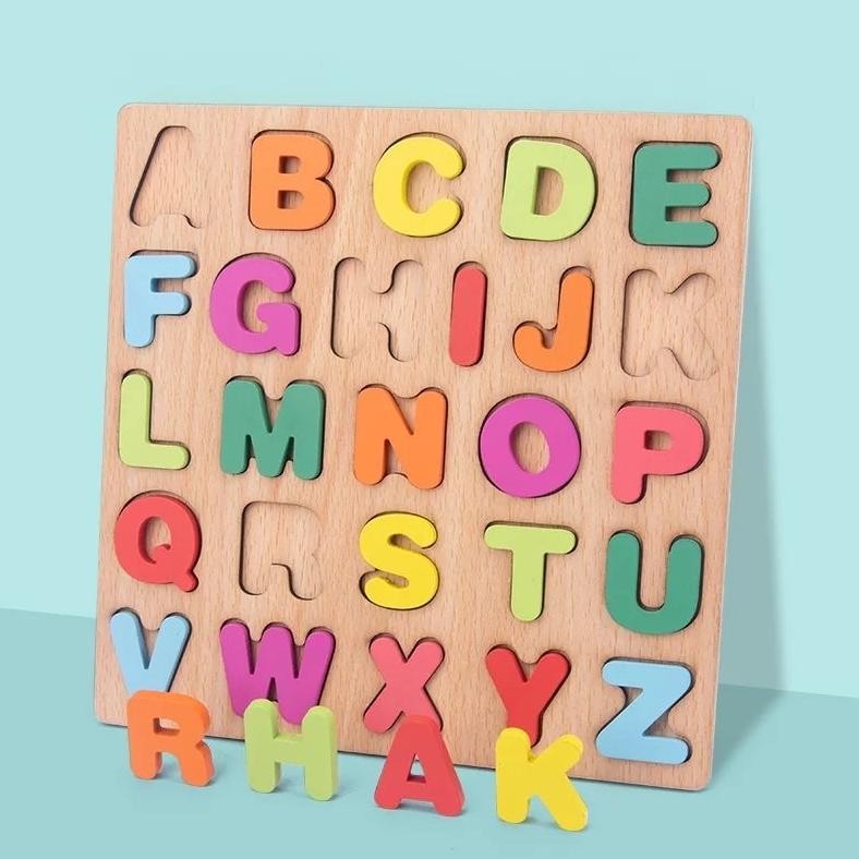 Jual four pillars wooden toys papan edukasi abc dan berhitung numbering ...