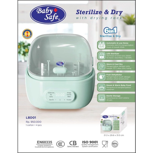 Jual Baby Safe Sterilizer Sterilize Dry With Drying Rack Lbd Alat Steril Botol Babysafe