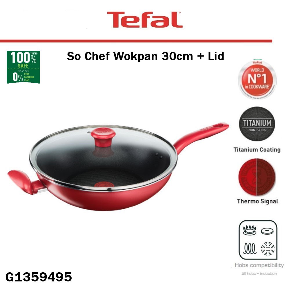 Jual Tefal So Chef Wokpan 30cm Lid Panci Wajan Shopee Indonesia