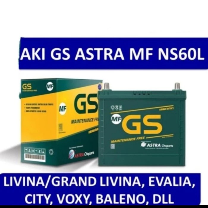 Jual Aki/Accu/Battery GS MF ASTRA NS60L/NS 60L (46B24L) Charade/Classy ...