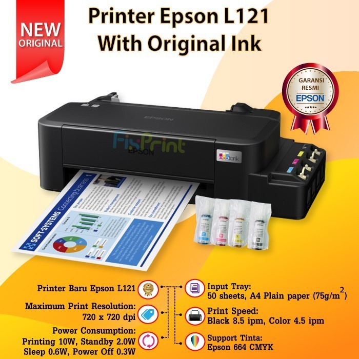 Jual Best Seller Printer Epson L121 Original Pengganti L120 Ink Tank A4 Inktank L 121 Shopee 3523