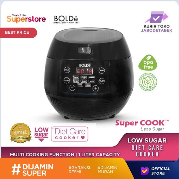 Jual Bolde Rice Cooker Super Cook Less Sugar Hitam Shopee Indonesia
