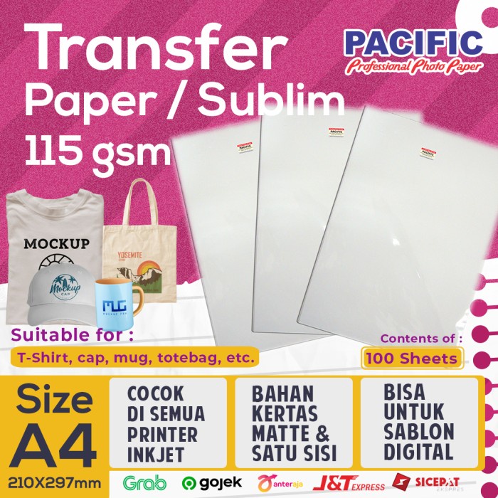 Jual Kertas Transfer Sublim / Sublime Transfer Paper A4 Isi 100 Shopee Indonesia