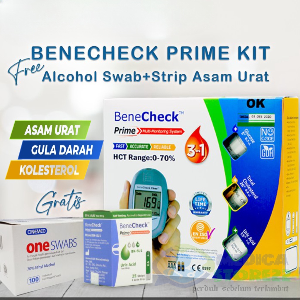 Jual Benecheck Prime KIT - Alat Multi Parameter 3 in 1 FREE Strip Asam ...