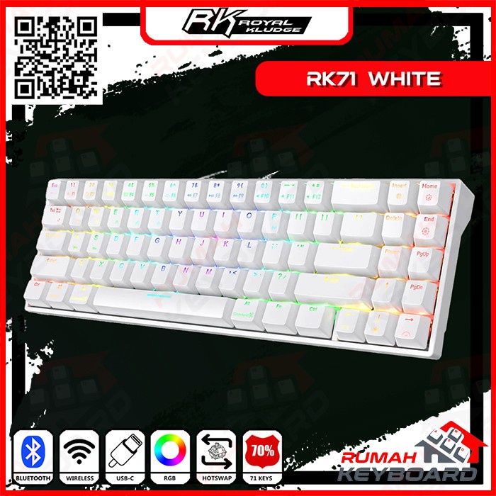 Jual Mechanical Keyard - Royal Kludge - Rk71 - 3 Mode - Rgb - White ...
