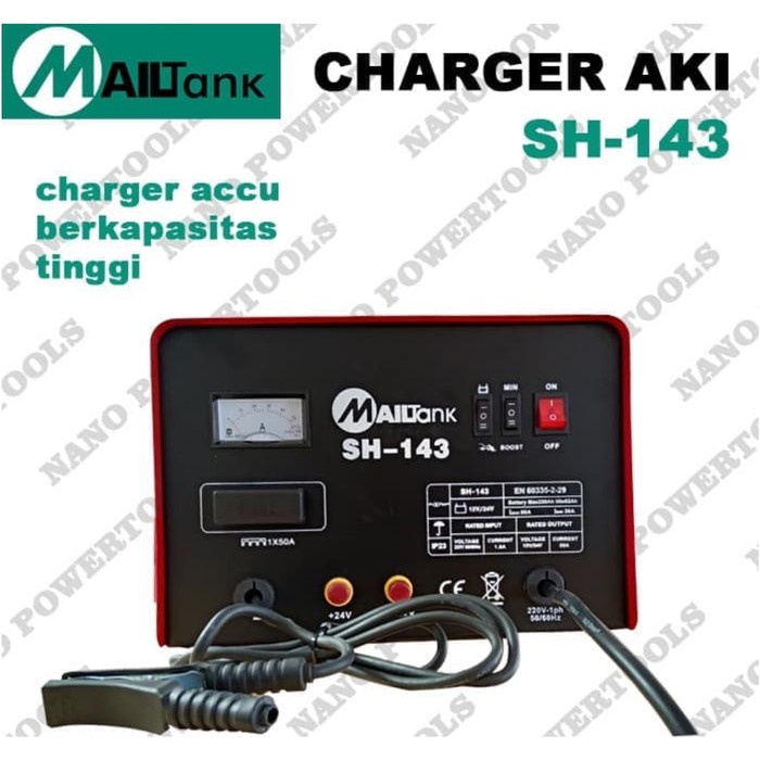 Jual MAILTANK SH143 Charger Cas Aki Accu 50 Ampere Untuk Aki Basah Dan