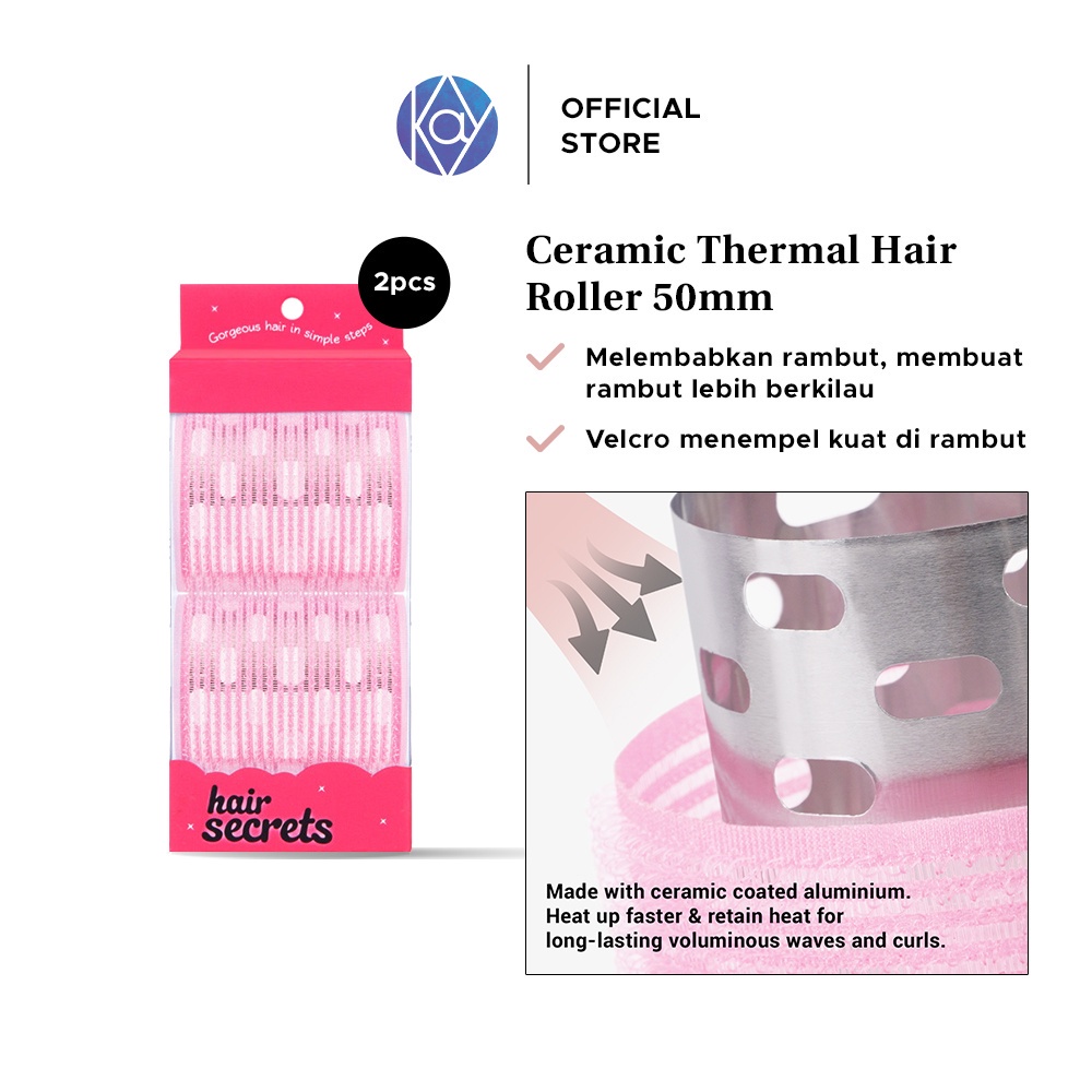 Jual Hair Secrets Ceramic Thermal Hair Roller / Roll Rambut / Roller Rambut 40mm / Long Black ...
