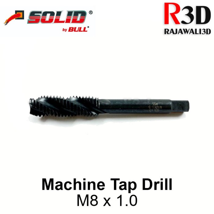 Jual Machine Tap Drill Bit SOLID M8x1 Diameter 8mm Pitch 1mm Shopee
