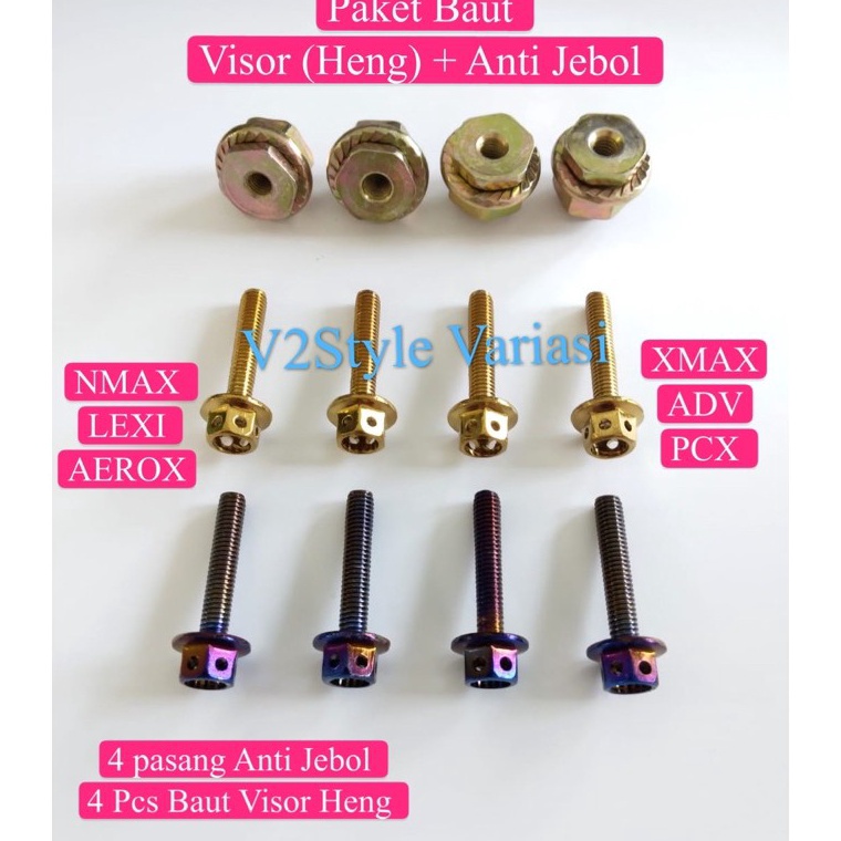 Jual Jsb Paketan Paket Baut Dan Mur Anti Jebol Baut Visor Probolt Heng Twotone Gold Bakaran