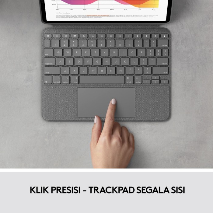 Jual Logitech Combo Touch Keyboard Case Backlit with Trackpad for iPad ...