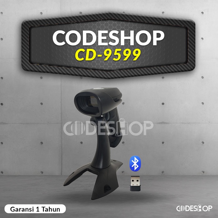Jual Barcode Scanner Codeshop CD-9599 Handheld 1D 2D Wireless USB ...