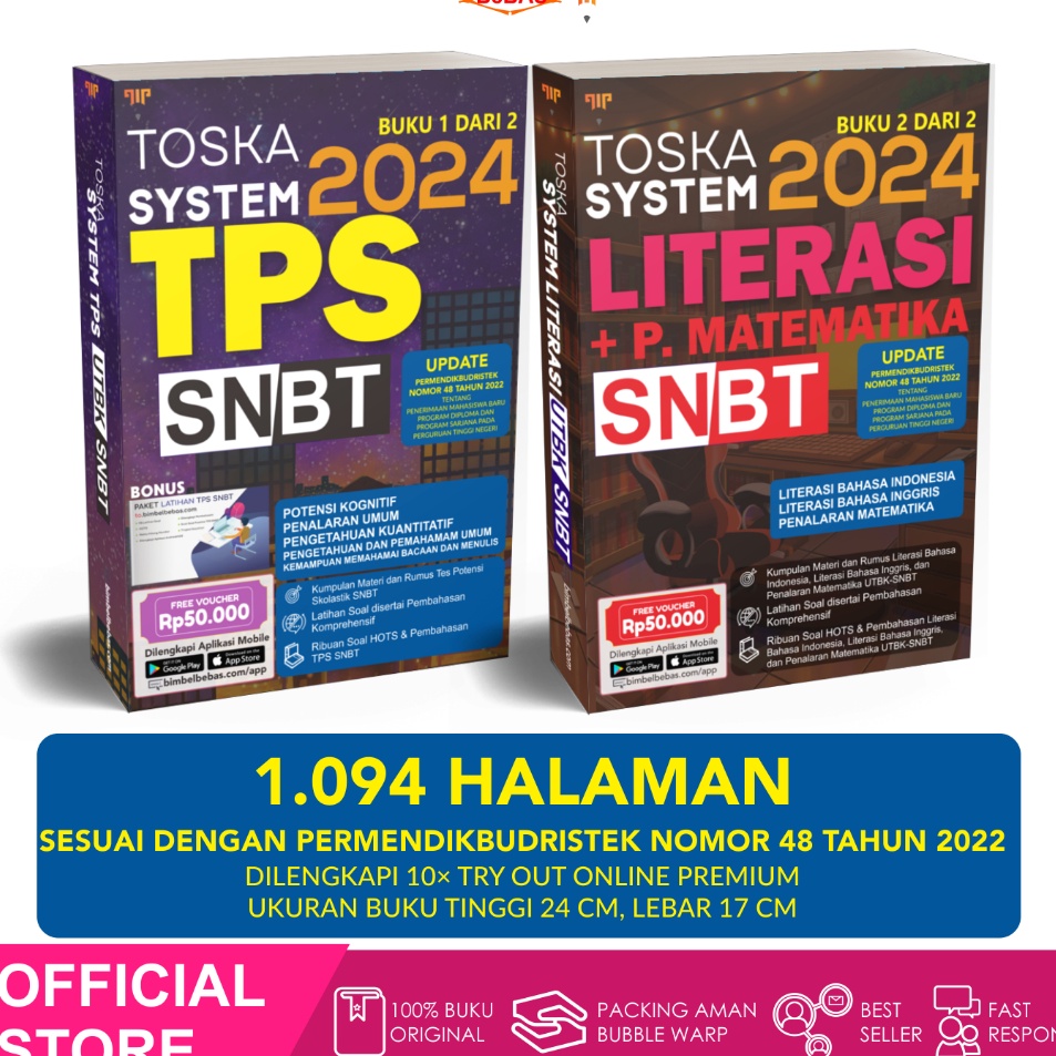 Jual Seller Bebas Toska Buku UTBK SNBT 2024 7 Subtes [TPS, Literasi ...