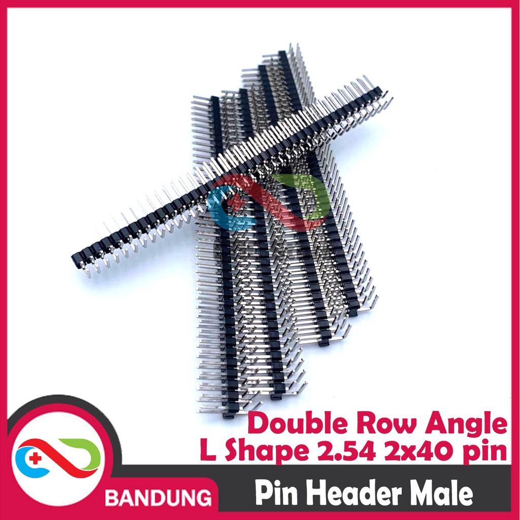 Jual [CNC] PIN HEADER MALE STRIP DOUBLE ROW ANGLE L SHAPE 2X40 2.54MM ...