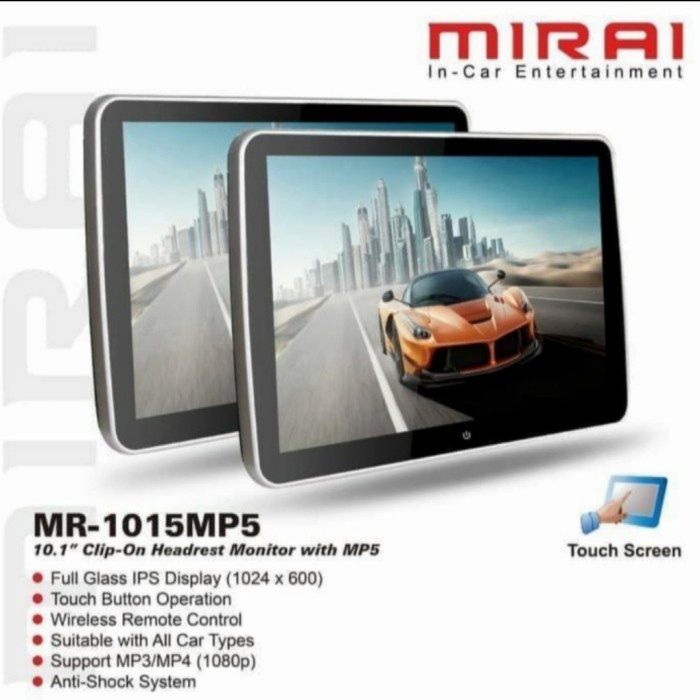 Jual Vid Headrest Mirai Mr-1015 Mp5 Clip On Touch Screen Mirrorlink 10 ...