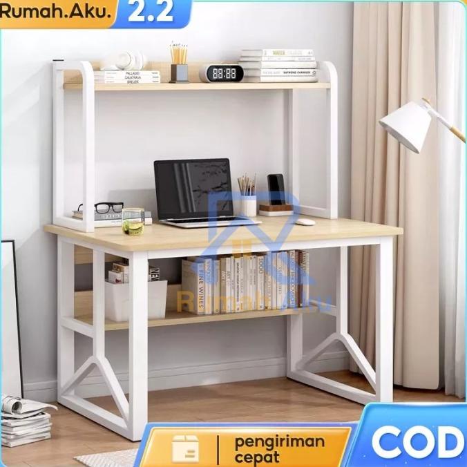 Jual RA MEJA KERJA DENGAN RAK TINGKAT SERBAGUNA / MEJA BELAJAR ...