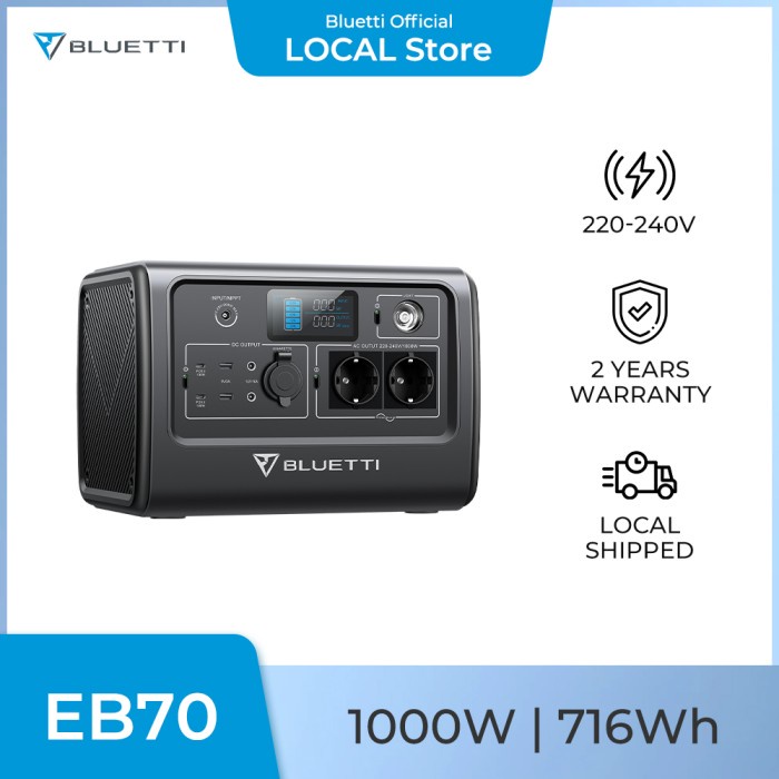 Jual BLUETTI EB70 716Wh/1000W Portable Power Station Solar Generator Shopee Indonesia