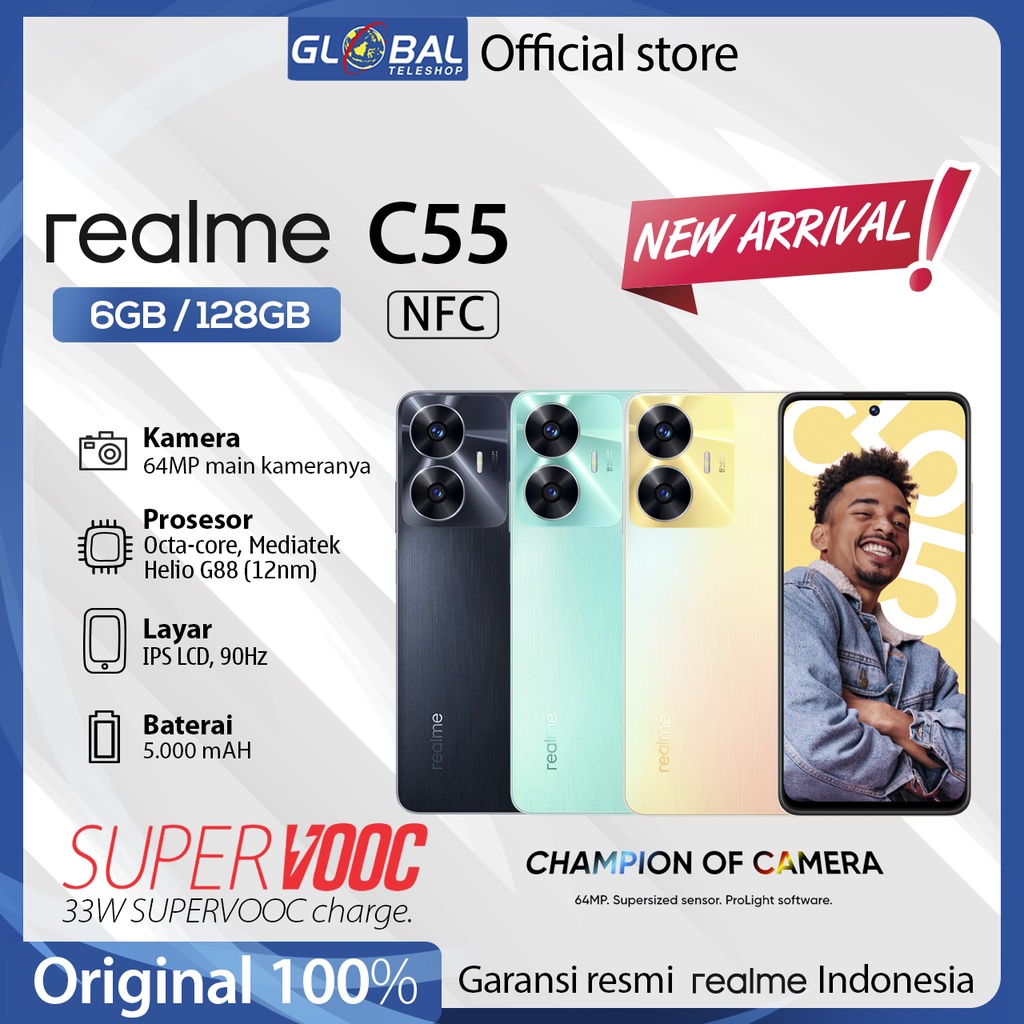 Jual Realme C55 6/128GB 8/256GB Garansi Resmi | Shopee Indonesia