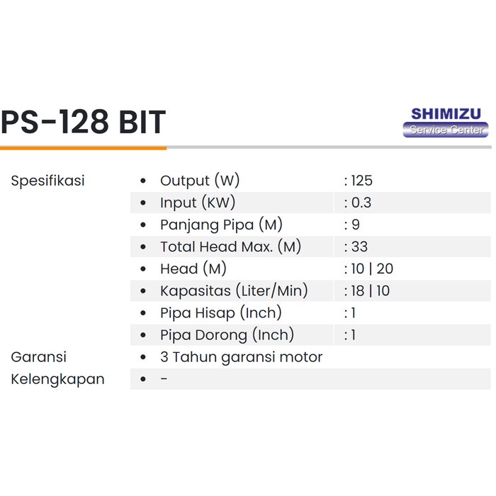 Jual Promo Pompa Air Shimizu Ps 128 Bit Terbaru | Shopee Indonesia