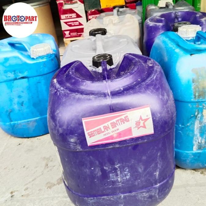 Jual Harga Miring Air Accu Aki Zuur Tutup Merah Kemasan Jerigen Galon