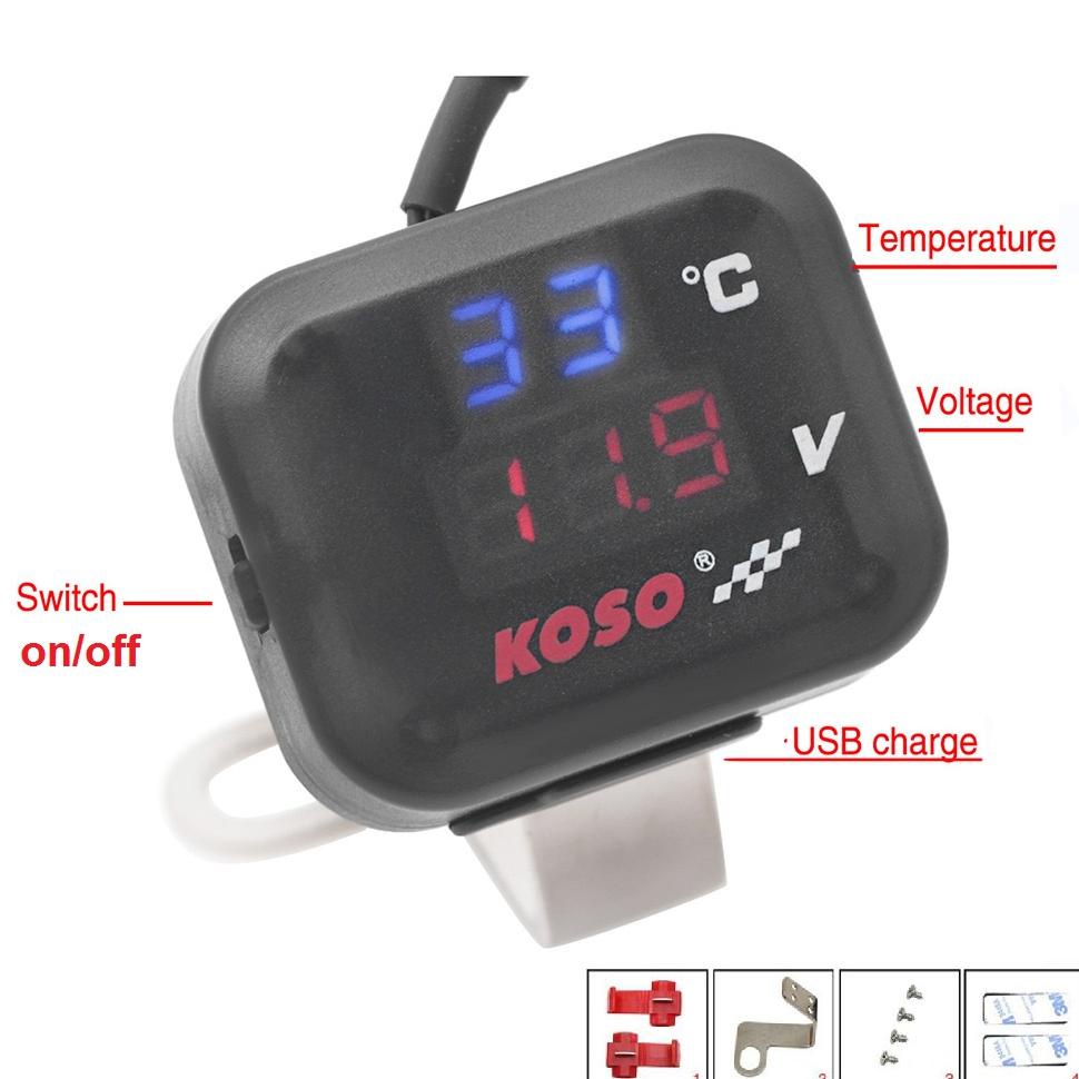 Jual Promo Voltmeter Koso 3 In 1 Usb Charger Universal Semua Motor Anti