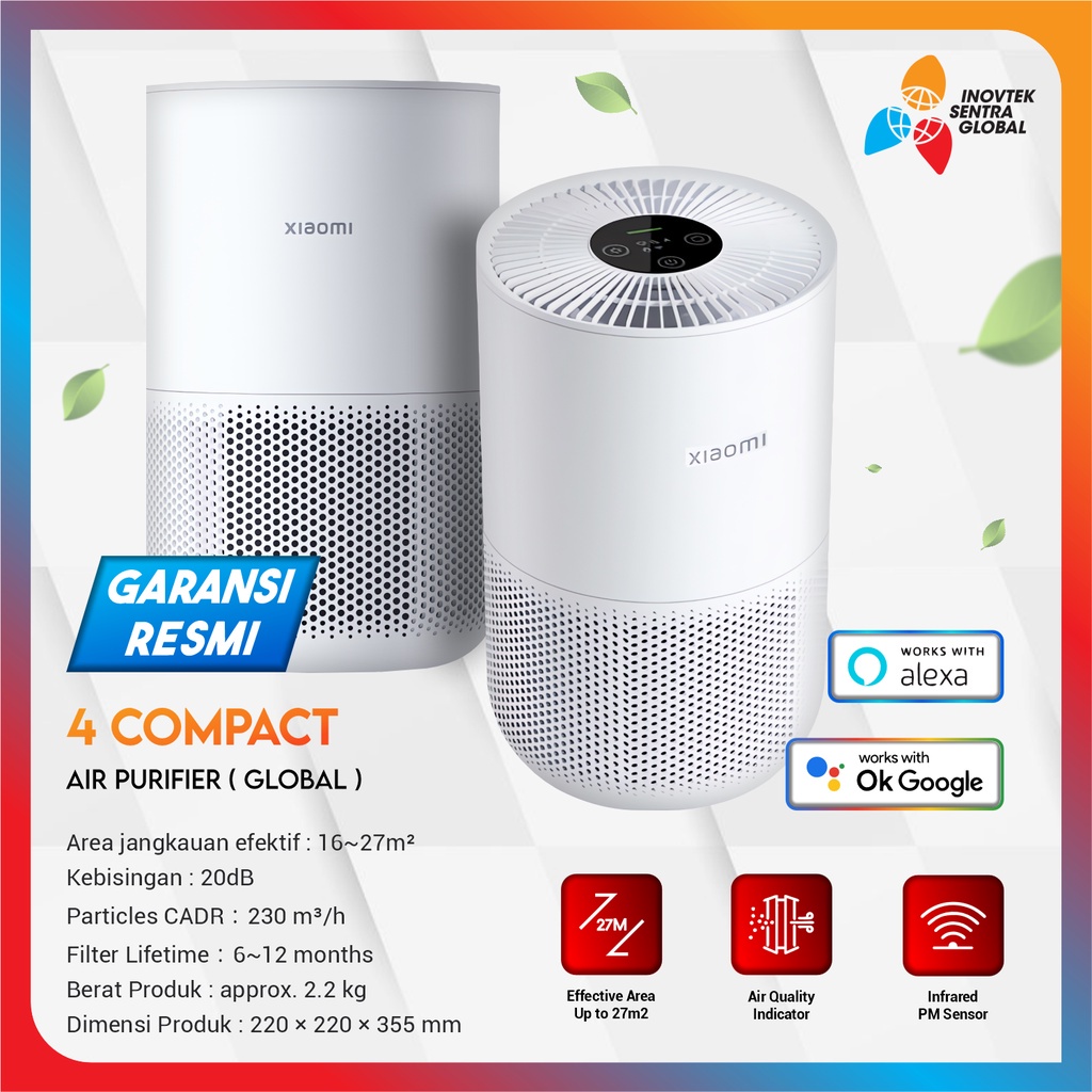 Jual Xiaomi Mi Smart Air Purifier 4 Compact - Penyaring Udara | Shopee ...