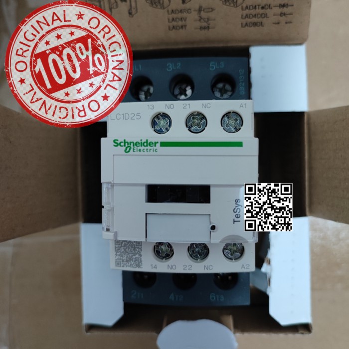 Jual Schneider Contactor Lc1D25 Lc1 D25M7 Lc1D25M7 11Kw 220Vac 40A 25A ...