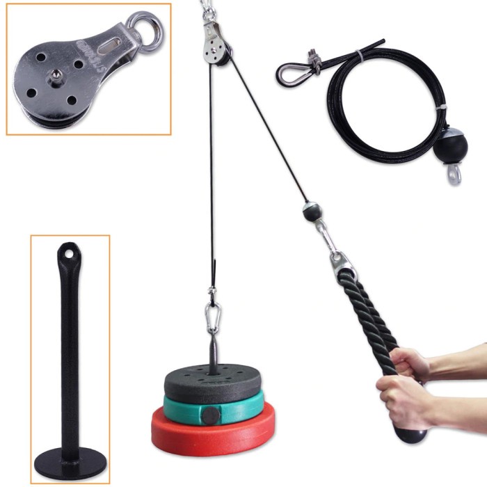Jual [COD] Katrol Fitness Gym Puli Cable Tricep Bicep Equipment 2M ...