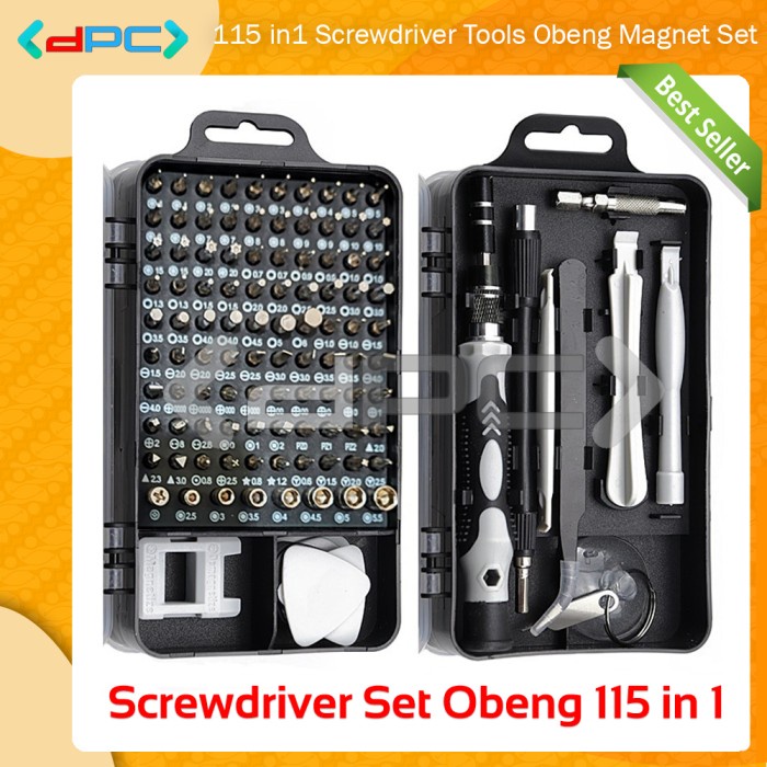 Jual Disc!! Tools Kit Set Obeng 115 in 1 Reparasi Smartphone Laptop ...