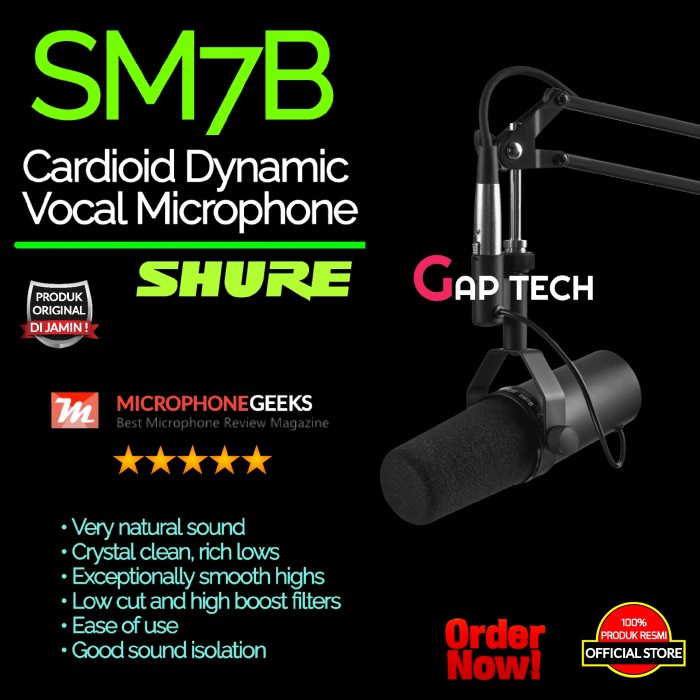 Jual SHURE SM7B / SM 7B / SM7 B Cardioid Dynamic Vocal Microphone ...