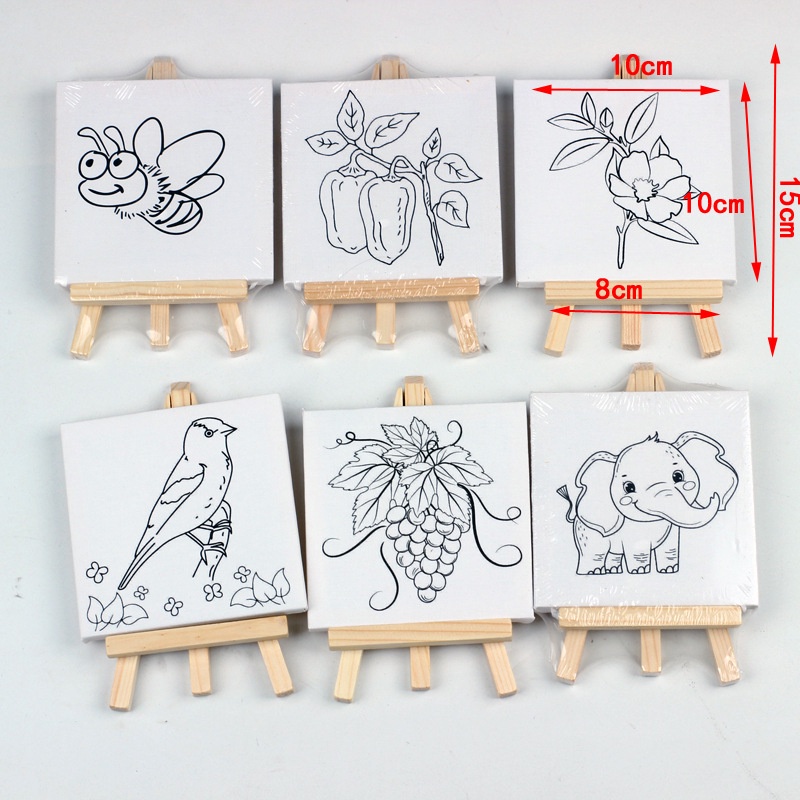 Jual [BS] Lukisan Kanvas Mini 10x10cm Painting Mini Canvas Children