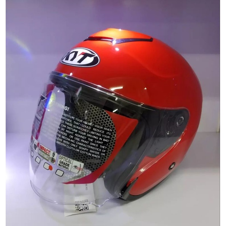 Jual HELM KYT KYOTO R SOLID FIRE RED HALF FACE | Shopee Indonesia