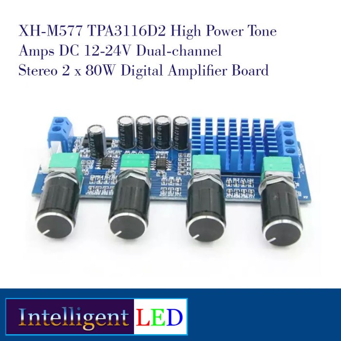 Jual XH-M577 TPA3116D2 High Power Tone DC12-24V Stereo 2x80W Amps Board ...