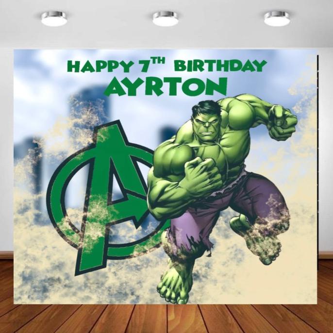 Jual NEW PRODUCT !!! Backdrop custom banner hulk ulang tahun dekorasi