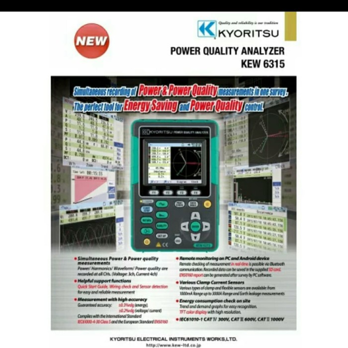 Jual Kyoritsu KEW 631501 Power Quality Analyzer 500 A 500A Alat Ukur