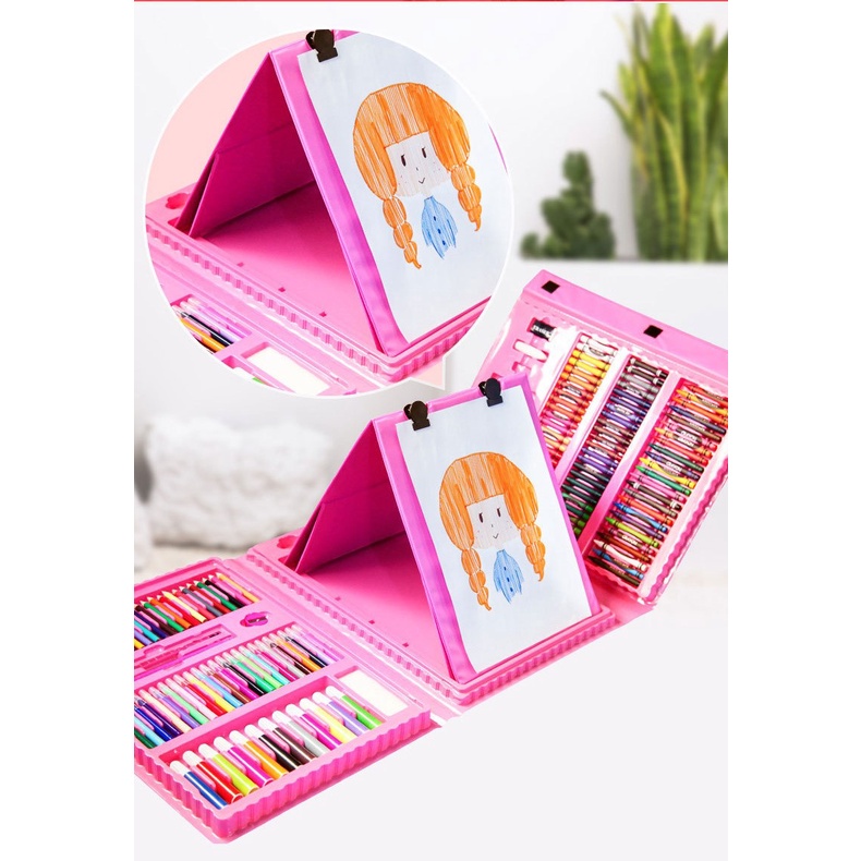 Jual Crayon Anak Set Isi 208 Pcs Sil Warna Alat Lukis Set Crayon Set ...