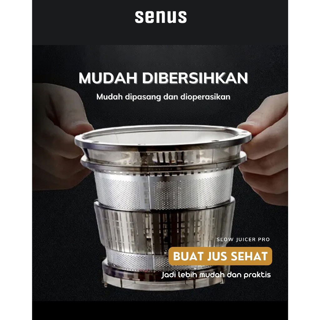 Jual SENUS SLOW JUICER PRO 240W PENGEKSTRAK BUAH 95 TANPA AMPAS