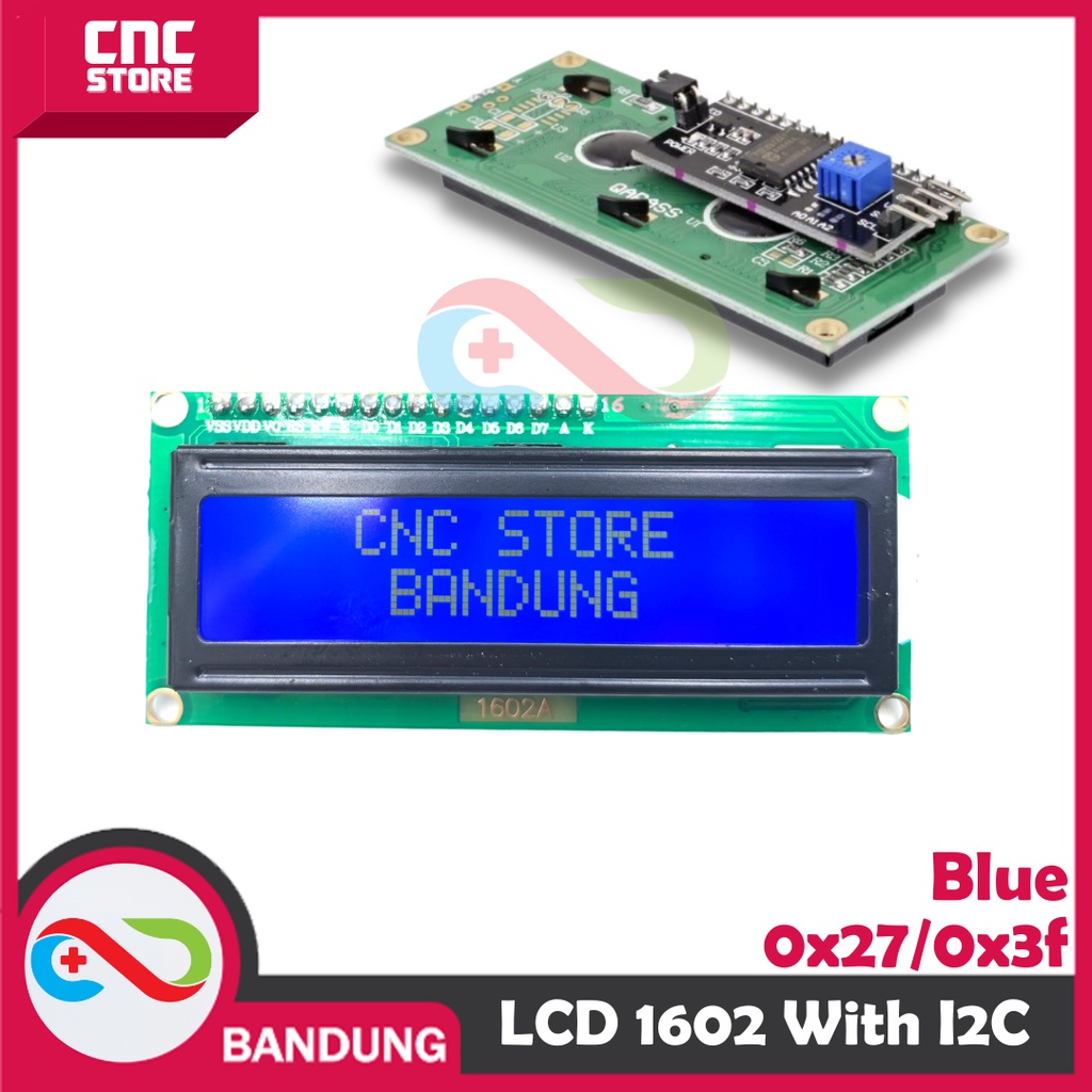 Jual LCD 1602 CHAR BLUE BACKLIGHT WITH I2C SERIAL INTERFACE MODULE ...