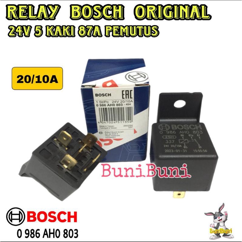 Jual RELAY BOSCH 24V KAKI 5 87a PEMUTUS ARUS 20/10A ORIGINAL Untuk