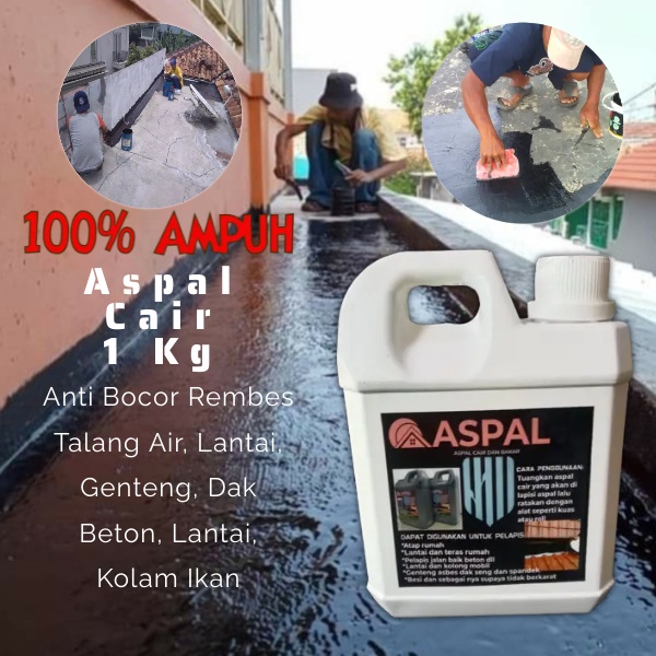 Jual Aspal Cair 1 Kg Cat Waterproof Pelapis Anti Rembes Anti Bocor Genteng Lantai Dak Beton Atap 3373