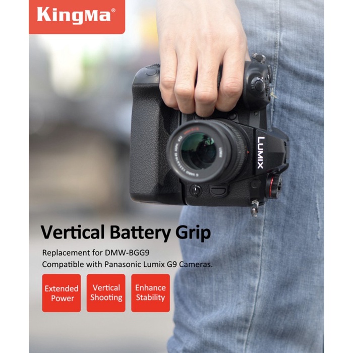 DSTE Battery Grip DMW-BGG9 Per Panasonic Lumix G9, Verticale, Compatibile Con Batteria DMW-BLF19
