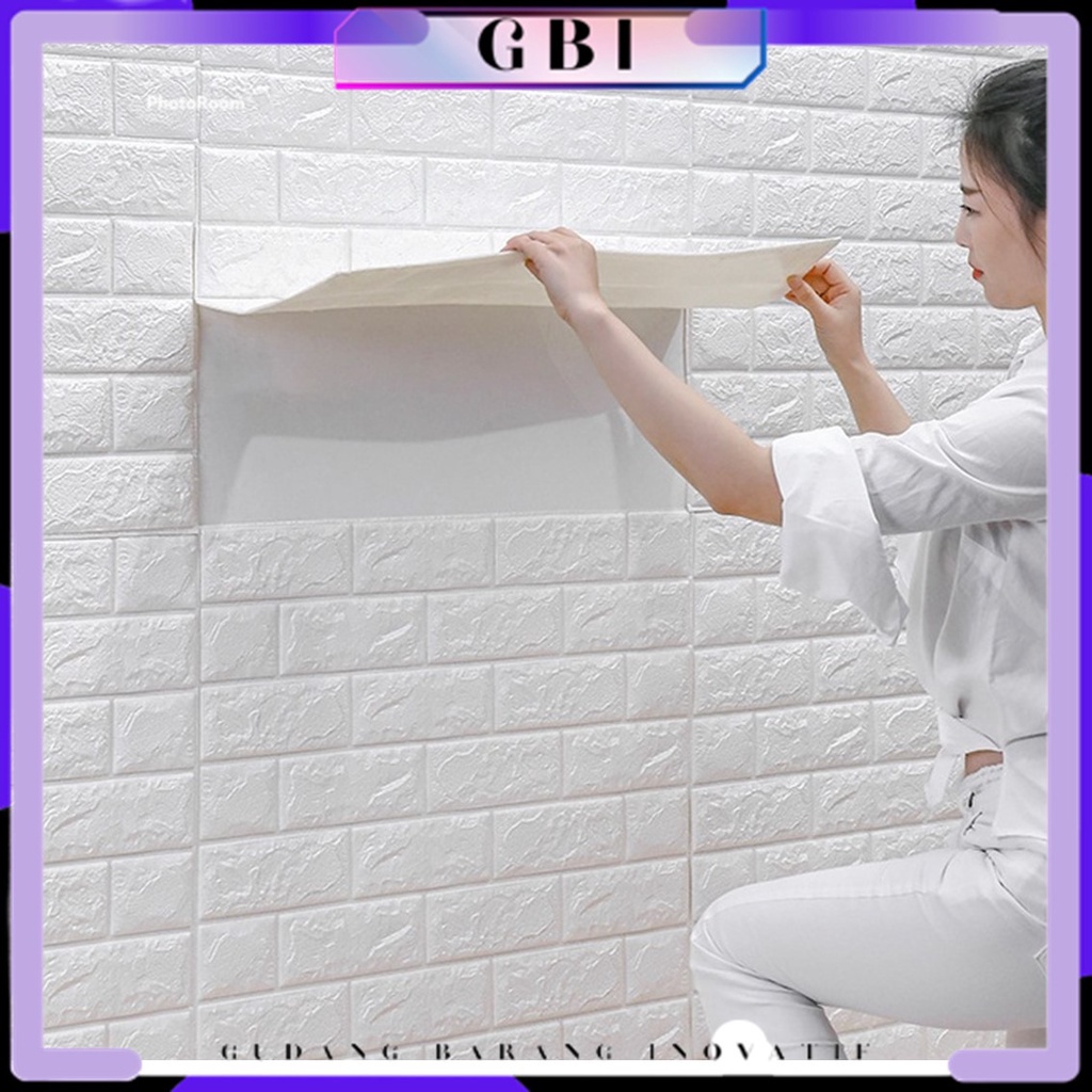 Jual GBI Wallpaper Dinding Foam 3D Motif Batu Bata Polos Star Ukuran 37 ...