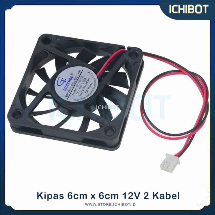 Jual Kipas 6cm 12V 2 Kabel Fan 6 cm Computer Exhaust 6x6 6*6 Cooling ...