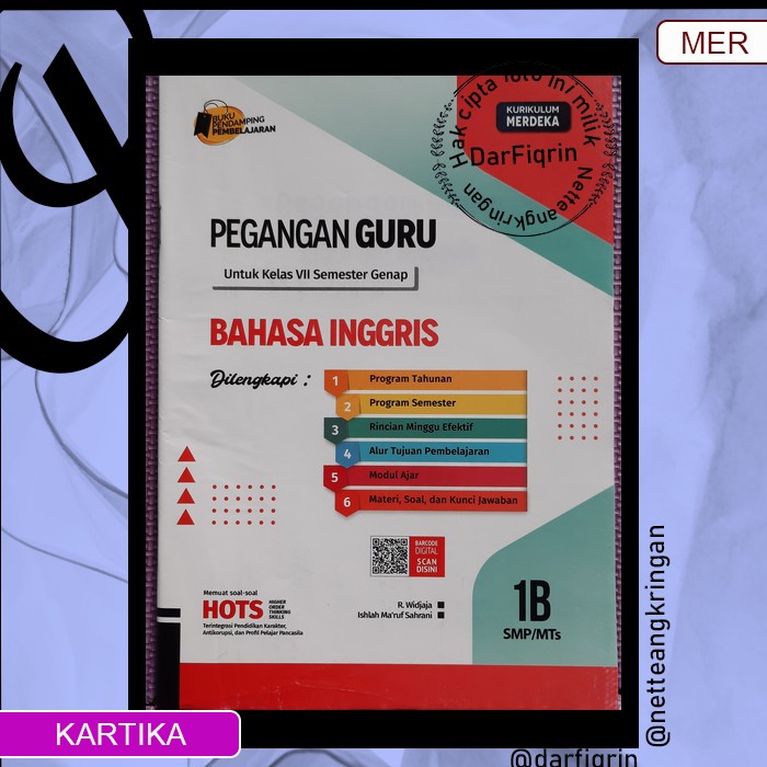 Jual Pegangan Guru Bahasa Inggris Kelas 7 Semester 2 Smp Mts Kurmer Kurikulum Merdeka Kartika