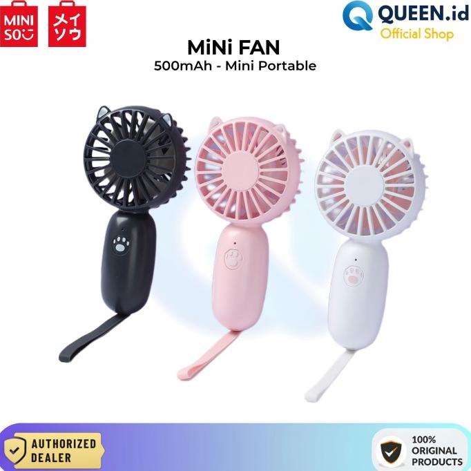 Jual Miniso Mini Fan Portable 500mAh - Kipas Angin Genggam Mini 3 Speed ...