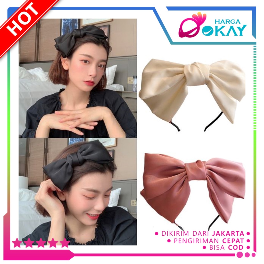 Jual Ho Bando Korea Wanita Dewasa Pita Besar Bandana Model Pita Kupu Kupu Headband Aksesoris 