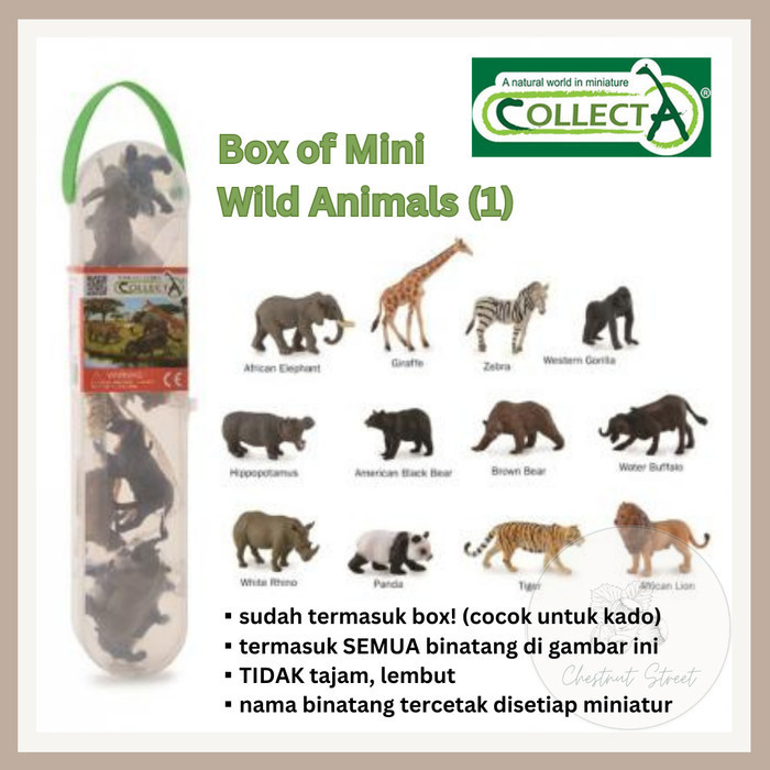 Jual COLLECTA MINIATUR FIGURINE BOX SET: MINI WILD ANIMALS KADO ...