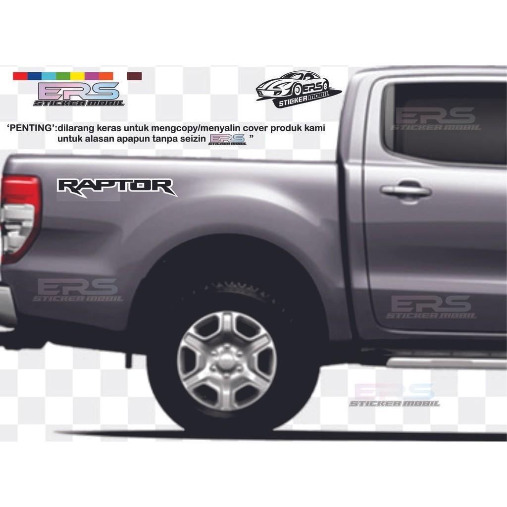 Jual sticker stiker mobil raptor ranger bak samping ford ranger 2 warna ...