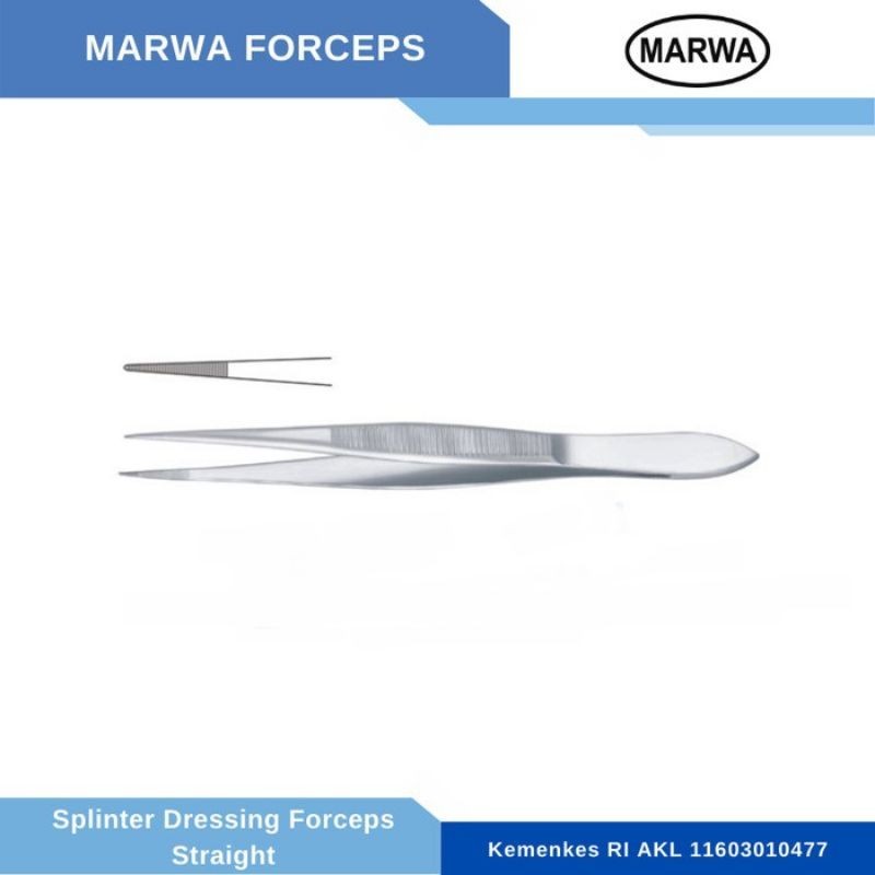 Jual Splinter Forceps Straight 14cm Marwa / Pinset Splinter Lurus 14cm ...
