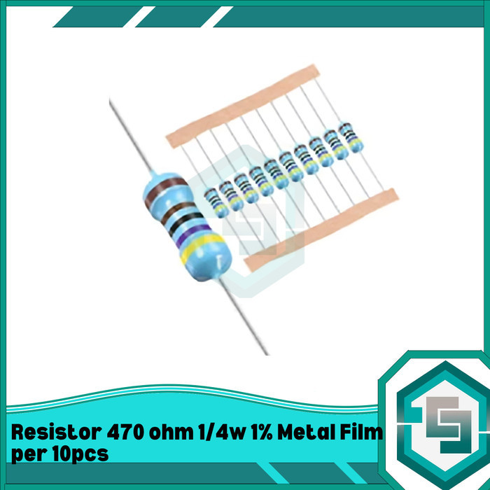 Jual RESISTOR 470 OHM 1/4W 1% METAL FILM PER 10PCS | Shopee Indonesia